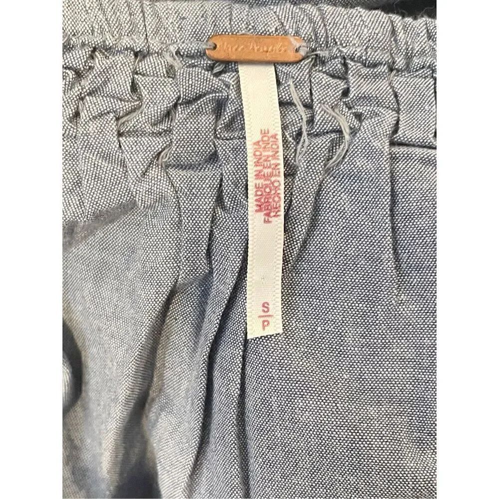 Free People Amelie Mini Denim Chambray Dress Size Small Cowgirl Western Boho - Picture 8 of 8
